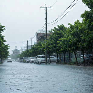 豪雨の写真